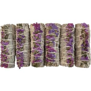 VIE Smudge Stick, White Sage and Purple Sinuata 4", Pack of 6 VIE Smudge Stick, White Sage and Purple Sinuata 4", Pack of 6