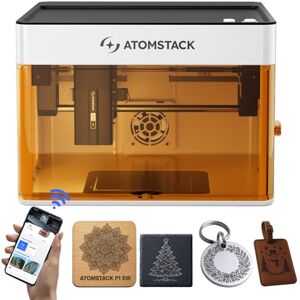 ATOMSTACK P1 Portable Desktop Mini Engraving Machine – Engraver Cutter CoreXY Dual Motor 5W Blue Diode, 110x110mm Engraving Area, Free App with Built-in Design Library, High-Speed ATOMSTACK P1 Portable Desktop Mini Engraving Machine – Engraver Cutter CoreXY Dual Motor 5W Blue Diode, 110x110mm Engraving Area, Free App with Built-in Design Library, High-Speed