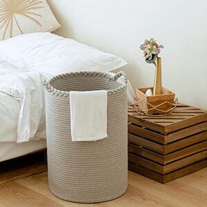 Homlikelan 72L Woven Laundry Basket,Tall Wicker Laundry Basket for Blankets,Clothes,Pillows,Toys,Shoes Large Cotton Laundry Hamper for Bedroom Living Room Bathroom Homlikelan 72L Woven Laundry Basket,Tall Wicker Laundry Basket for Blankets,Clothes,Pillows,Toys,Shoes Large Cotton Laundry Hamper for Bedroom Living Room Bathroom