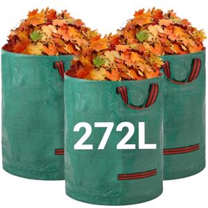 Velway Heavy-duty Garden Waste Bags 272L x 3Pack Reusable Garden Sacks with Handles Industrial Fabric for Leaves Trash Debris Waterproof Garden Rubbish Bags Velway Heavy-duty Garden Waste Bags 272L x 3Pack Reusable Garden Sacks with Handles Industrial Fabric for Leaves Trash Debris Waterproof Garden Rubbish Bags