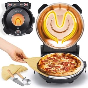 Nutrichef Electric Indoor Pizza Oven, 30cm Countertop Cooker with Temp Control, Viewing Window, Non-Stick Stone, Heats to 425°C, Easy Clean Pizza's Maker Machine for Home, Black Nutrichef Electric Indoor Pizza Oven, 30cm Countertop Cooker with Temp Control, Viewing Window, Non-Stick Stone, Heats to 425°C, Easy Clean Pizza's Maker Machine for Home, Black