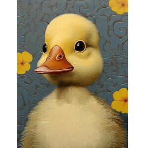 Artery8 Duckling with Flowers Oil Painting Kids Bedroom Baby Nursery Duck Extra Large XL Wall Art Poster Print Artery8 Duckling with Flowers Oil Painting Kids Bedroom Baby Nursery Duck Extra Large XL Wall Art Poster Print
