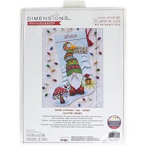 Dimensions Counted Cross Stitch Kit 16" Long-Gnome Stocking (14 Count) -70-09000 Dimensions Counted Cross Stitch Kit 16" Long-Gnome Stocking (14 Count) -70-09000
