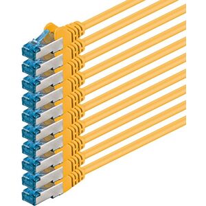 1aTTack.de 0.25m CAT6a network cable yellow pack of 10 CAT 6 A patch cable 10000 Mbit s SFTP PIMF 500 MHz compatible with CAT5 CAT6 CAT7 DSL Internet Switch Router 1aTTack.de 0.25m CAT6a network cable yellow pack of 10 CAT 6 A patch cable 10000 Mbit s SFTP PIMF 500 MHz compatible with CAT5 CAT6 CAT7 DSL Internet Switch Router