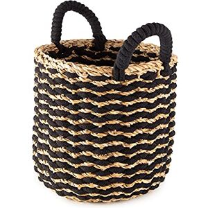 Compactor Flora Seagrass Storage Basket, Size Medium, Dia 25 x 25cm, Black/Brown, RAN10562 Compactor Flora Seagrass Storage Basket, Size Medium, Dia 25 x 25cm, Black/Brown, RAN10562