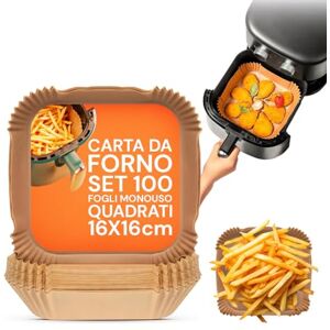 Avilia Pack of 50 Paper Oven for Air Fryer Air Fryer Baking Sheet Baking Paper Non-Stick Air-Fryer Baking Sheets (Square 16 cm) Avilia Pack of 50 Paper Oven for Air Fryer Air Fryer Baking Sheet Baking Paper Non-Stick Air-Fryer Baking Sheets (Square 16 cm)