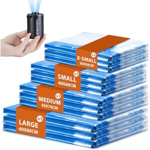 MONVANE Vacuum Compression Storage Bags for Clothes 12 Pack Reusable Space Saver Bags with Wireless Electric Air Pump for travel (3L + 3M + 3S + 3XS) MONVANE Vacuum Compression Storage Bags for Clothes 12 Pack Reusable Space Saver Bags with Wireless Electric Air Pump for travel (3L + 3M + 3S + 3XS)