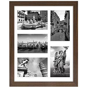 Americanflat 6x4 Collage Photo Frame with Shatter-Resistant Glass Signature Collection Fits Five 4x6 Photos or Use as One 11x14 Picture Frame for Wall Display Walnut Americanflat 6x4 Collage Photo Frame with Shatter-Resistant Glass Signature Collection Fits Five 4x6 Photos or Use as One 11x14 Picture Frame for Wall Display Walnut