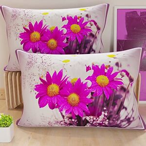 PETTI Artigiani Italiani Bed Pillowcases, Pair of Pillowcases 50 x 80 cm, Pillow Case, Hypoallergenic Microfibre Pillowcases, Made in Italy, Purple Floral Pillowcases 2 PETTI Artigiani Italiani Bed Pillowcases, Pair of Pillowcases 50 x 80 cm, Pillow Case, Hypoallergenic Microfibre Pillowcases, Made in Italy, Purple Floral Pillowcases 2