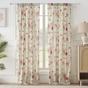 Greenland Home Antique Rose 100% Cotton Curtain Panel Pair, 42 W x 84 L Inches Each, Set of 2 Blue Greenland Home Antique Rose 100% Cotton Curtain Panel Pair, 42 W x 84 L Inches Each, Set of 2 Blue