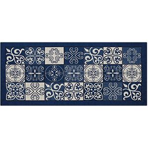 BIANCHERIAWEB Washable Non-Slip Kitchen Mat, Kitchen Runner 55 x 190 cm, Made in Italy Kitchen Rug with Blue Majolica Design, Washable and Iron Runner BIANCHERIAWEB Washable Non-Slip Kitchen Mat, Kitchen Runner 55 x 190 cm, Made in Italy Kitchen Rug with Blue Majolica Design, Washable and Iron Runner