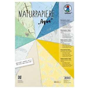 Ursus 61610004 Natural Aqua 10 Sheets in Various Sizes, Colours and Qualities with Petal, Shell, Banana, Bamboo Lace Paper, for Creative Crafts Ursus 61610004 Natural Aqua 10 Sheets in Various Sizes, Colours and Qualities with Petal, Shell, Banana, Bamboo Lace Paper, for Creative Crafts