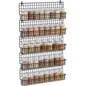 X-cosrack Spice Rack Organizer Wall Mounted 5-Tier Stackable Black Iron Wire Hanging Spice Shelf Storage Racks,Great for Kitchen and Pantry Storing Spices Seasoning, Household Items,Bathroom and More X-cosrack Spice Rack Organizer Wall Mounted 5-Tier Stackable Black Iron Wire Hanging Spice Shelf Storage Racks,Great for Kitchen and Pantry Storing Spices Seasoning, Household Items,Bathroom and More