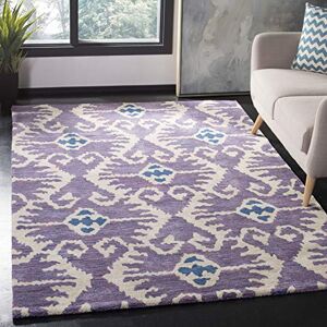 Safavieh Modern Rug for Living Room, Dining Room, Bedroom Wyndham Collection, Short Pile, in Lavander and Ivory, 91 X 152 cm Safavieh Modern Rug for Living Room, Dining Room, Bedroom Wyndham Collection, Short Pile, in Lavander and Ivory, 91 X 152 cm