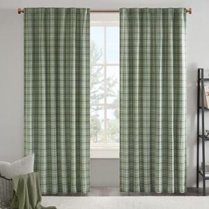 Madison Park Anaheim Cabin Plaid Curtain Window, Thermal Insulated Fleece Lining, Living Room Decor Light Blocking Drape for Bedroom, 1-Single Panel Pack, 50" x 95" Faux Leather Tab, Green Madison Park Anaheim Cabin Plaid Curtain Window, Thermal Insulated Fleece Lining, Living Room Decor Light Blocking Drape for Bedroom, 1-Single Panel Pack, 50" x 95" Faux Leather Tab, Green