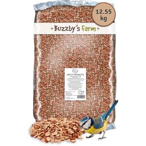 Buzzby's Farm Split Peanuts for Wild Birds 12.55kg High Energy Food, High Protein Feed, Rich in Fats and Fibre, Great for Hanging Feeders, Bird Tables and Ground Feeding, Bulk Bag Buzzby's Buzzby's Farm Split Peanuts for Wild Birds 12.55kg High Energy Food, High Protein Feed, Rich in Fats and Fibre, Great for Hanging Feeders, Bird Tables and Ground Feeding, Bulk Bag Buzzby's