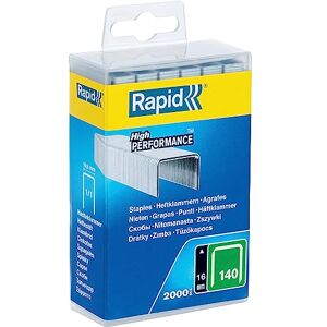 Rapid High-Performance Staples for Insulation, Thin Plastics, Cardboard and Carpets Flatwire No. 140, Leg Length 16mm, Staple Gun Staples, Galvanised Steel, 2000 Pieces, Plastic Box (5000091) Rapid High-Performance Staples for Insulation, Thin Plastics, Cardboard and Carpets Flatwire No. 140, Leg Length 16mm, Staple Gun Staples, Galvanised Steel, 2000 Pieces, Plastic Box (5000091)