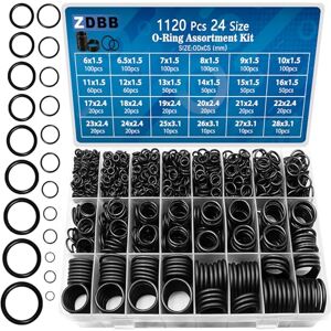ZDBB 24 Size Rubber O Ring Set,1120 Pcs Black Small O Rings Assortment Kits,Assorted Metric Sealing Washer for Auto Plumbing Faucet Water Air or Gas Repair ZDBB 24 Size Rubber O Ring Set,1120 Pcs Black Small O Rings Assortment Kits,Assorted Metric Sealing Washer for Auto Plumbing Faucet Water Air or Gas Repair