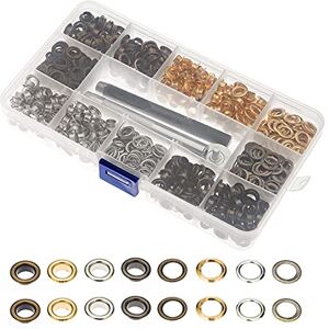 CHmiss Eyelet Set, 400 Sets Eyelet Tool Kit Metal Eyelets 6 mm Eyelets Washers in 4 Colours with 3-Piece Tool Set for DIY Projects, Clothing, Bags, Hats, Canvas Shoes, Labels, Belts CHmiss Eyelet Set, 400 Sets Eyelet Tool Kit Metal Eyelets 6 mm Eyelets Washers in 4 Colours with 3-Piece Tool Set for DIY Projects, Clothing, Bags, Hats, Canvas Shoes, Labels, Belts