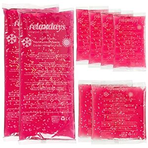 Relaxdays Cooling Pads, Set of 8, 3 Sizes, Cold Warm Compresses, Packs Gel, Reusable, Pink Relaxdays Cooling Pads, Set of 8, 3 Sizes, Cold Warm Compresses, Packs Gel, Reusable, Pink