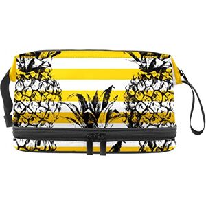 Generic Multi-Functional Storage Travel Cosmetic Bag with Handle,Large Capacity Travel Cosmetic Bag,Tropical Summer Stripe Ananas comosus Generic Multi-Functional Storage Travel Cosmetic Bag with Handle,Large Capacity Travel Cosmetic Bag,Tropical Summer Stripe Ananas comosus