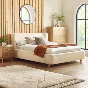 Julian Bowen Oberon Cream Bouclé Upholstered 135 cm Double Bed Julian Bowen Oberon Cream Bouclé Upholstered 135 cm Double Bed