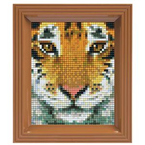 Pracht Creatives Hobby Pixel P31314 Mosaic Gift Box Tiger Pixel Picture with Frame Easy Plug System No Ironing or Gluing Stones Made of Organic Plastic Pracht Creatives Hobby Pixel P31314 Mosaic Gift Box Tiger Pixel Picture with Frame Easy Plug System No Ironing or Gluing Stones Made of Organic Plastic