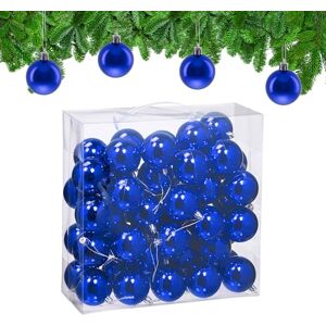 Relaxdays Christmas Baubles, Set of 50, Festive Tree Ornaments, D: 6 cm, Holiday Decorations, Plastic, Shiny, Blue Relaxdays Christmas Baubles, Set of 50, Festive Tree Ornaments, D: 6 cm, Holiday Decorations, Plastic, Shiny, Blue