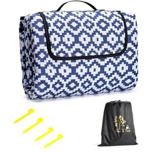 Oak & Tea Waterproof Picnic Blanket Extra Large 200x200cm Sandproof & Foldable Beach Mat with Stakes, Portable Camping Rug for Outdoor, Park, Travel Durable 3-Layer Oxford Fabric Oak & Tea Waterproof Picnic Blanket Extra Large 200x200cm Sandproof & Foldable Beach Mat with Stakes, Portable Camping Rug for Outdoor, Park, Travel Durable 3-Layer Oxford Fabric