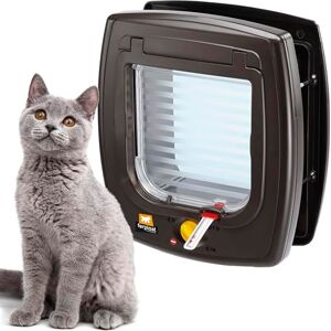 Ferplast Magnetic Cat Flap, Cat Collar with Magnetic Tag Included, 4-way Controllable Entry and Exit, Protection against Air Draughts, Universal Installation, SWING 7 Small Size, Cat Door, Brown Ferplast Magnetic Cat Flap, Cat Collar with Magnetic Tag Included, 4-way Controllable Entry and Exit, Protection against Air Draughts, Universal Installation, SWING 7 Small Size, Cat Door, Brown