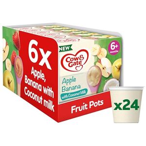 Cow & Gate Baby Food Apple & Banana with Coconut Milk Baby, Toddler and Kids Snacks Fruit Pot Multipack 6+ Months 4x95g (24 Pots) Cow & Gate Baby Food Apple & Banana with Coconut Milk Baby, Toddler and Kids Snacks Fruit Pot Multipack 6+ Months 4x95g (24 Pots)