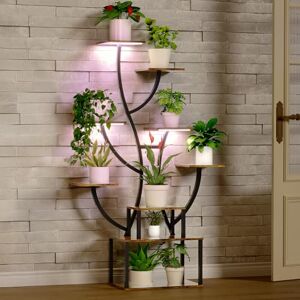 YITAHOME Plant Stand Indoor with LED Grow Lights, 7-Tier Metal Plant Shelf, 160CM Tall Curved Plant Holder Rack, Flower Holder Corner Stand for Living Room, Patio, Balcony YITAHOME Plant Stand Indoor with LED Grow Lights, 7-Tier Metal Plant Shelf, 160CM Tall Curved Plant Holder Rack, Flower Holder Corner Stand for Living Room, Patio, Balcony
