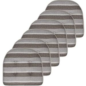 Sweet Home Collection Chair Cushion Memory Foam Pads Tufted Slip Non Skid Rubber Back U-Shaped 17" x 16" Seat Cover, 6 Count (Pack of 1), Bradford Silver/Brown Sweet Home Collection Chair Cushion Memory Foam Pads Tufted Slip Non Skid Rubber Back U-Shaped 17" x 16" Seat Cover, 6 Count (Pack of 1), Bradford Silver/Brown