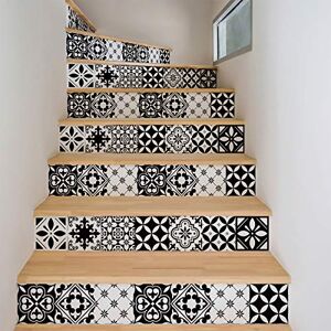 Ambiance Sticker Azulejos Self-Adhesive Stair Sticker Tiles 15 x 105 cm 4 Strips Ambiance Sticker Azulejos Self-Adhesive Stair Sticker Tiles 15 x 105 cm 4 Strips