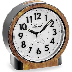 Atlanta Quartz Alarm Clock 2173/20, Walnut/Black, 9 x 9 x 5 cm Atlanta Quartz Alarm Clock 2173/20, Walnut/Black, 9 x 9 x 5 cm