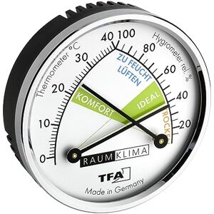 TFA Dostmann Thermo Analogue Thermometer Hygrometer with Metal Ring, Humidity Meter, Multicoloured, L 71 x W 23 x H 71 mm,45.2024 TFA Dostmann Thermo Analogue Thermometer Hygrometer with Metal Ring, Humidity Meter, Multicoloured, L 71 x W 23 x H 71 mm,45.2024