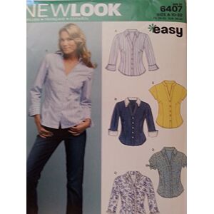 New Look Sewing Pattern 6407: Misses Tops, Size A, Cotton, White, A (10-12-14-16-18-20-22) New Look Sewing Pattern 6407: Misses Tops, Size A, Cotton, White, A (10-12-14-16-18-20-22)