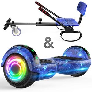 SISIGAD Hoverboard go Kart Seat, 6.5 Inches Hoverboard Hoverkart with LED Lights and Bluetooth Speaker, Hoverboard Go Kart Bundle for Kids Boys Girls SISIGAD Hoverboard go Kart Seat, 6.5 Inches Hoverboard Hoverkart with LED Lights and Bluetooth Speaker, Hoverboard Go Kart Bundle for Kids Boys Girls