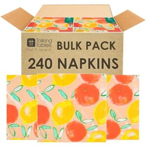 Talking Tables 240 x Bulk Pack Summer Paper Disposable Tropical Napkins Lemon Oranges Citrus Design Colourful Paper Serviettes for Decoupage Party Table Decorations for Alfresco Dining Picnic BBQ Talking Tables 240 x Bulk Pack Summer Paper Disposable Tropical Napkins Lemon Oranges Citrus Design Colourful Paper Serviettes for Decoupage Party Table Decorations for Alfresco Dining Picnic BBQ