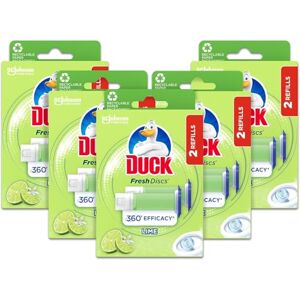 DUCK Fresh Discs Toilet Cleaner Refill Twin Pack, Fights Stains That Harbour Germs, Prevents Limescale Build Up, Lime, Pack of 5 (Total of 10 Refill Tubes) DUCK Fresh Discs Toilet Cleaner Refill Twin Pack, Fights Stains That Harbour Germs, Prevents Limescale Build Up, Lime, Pack of 5 (Total of 10 Refill Tubes)