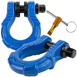 GA GEARAMERICA GearAmerica UBER Shackles with Anti Theft Lock (2PK) Blue 80,000 lbs (40T) Strength Towing D-Rings + UBERLock Security Pin 7/8" + Washers Connect Tow Strap or Winch Rope for Off-Road Recovery GA GEARAMERICA GearAmerica UBER Shackles with Anti Theft Lock (2PK) Blue 80,000 lbs (40T) Strength Towing D-Rings + UBERLock Security Pin 7/8" + Washers Connect Tow Strap or Winch Rope for Off-Road Recovery