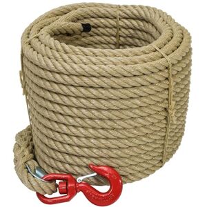 WERKA PRO WerkaPro 10592 Pulley Rope with Hook 30 m Diameter 20 mm Braided Rope in 4 Strands Polypropylene WERKA PRO WerkaPro 10592 Pulley Rope with Hook 30 m Diameter 20 mm Braided Rope in 4 Strands Polypropylene