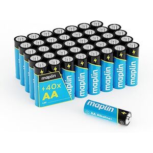 Maplin 40x AA LR6 1.5V Alkaline Batteries High-Performance Leak-Proof Cells, Long Shelf Life, Perfect for Christmas Lights, Decorations, TV remotes & Battery Motorised Toys Maplin 40x AA LR6 1.5V Alkaline Batteries High-Performance Leak-Proof Cells, Long Shelf Life, Perfect for Christmas Lights, Decorations, TV remotes & Battery Motorised Toys
