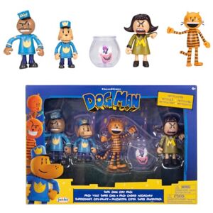 Dog Man 2.5" Inch Figures 5-Pack Multipack from Jakks Pacific's Wave #3 Dog Man 2.5" Inch Figures 5-Pack Multipack from Jakks Pacific's Wave #3