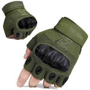 FREE SOLDIER Full Finger Outdoor Sports Cycling Biker Gloves Motorcycle Gloves Fingerless Glove for Hiking Climbing Cross Country Working Men's Gloves(S,Green Fingerless) FREE SOLDIER Full Finger Outdoor Sports Cycling Biker Gloves Motorcycle Gloves Fingerless Glove for Hiking Climbing Cross Country Working Men's Gloves(S,Green Fingerless)