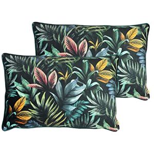 furn. Evans Lichfield Zinara Leaves Feather Filled Cushions Twin Pack, Black, 40 x 60cm furn. Evans Lichfield Zinara Leaves Feather Filled Cushions Twin Pack, Black, 40 x 60cm