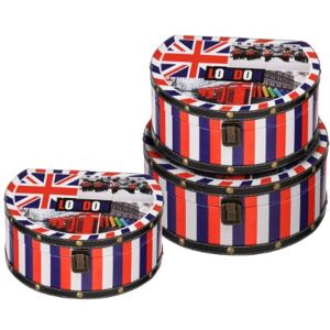 Premier Housewares London Collection Round Storage Cases Set of 3 Premier Housewares London Collection Round Storage Cases Set of 3