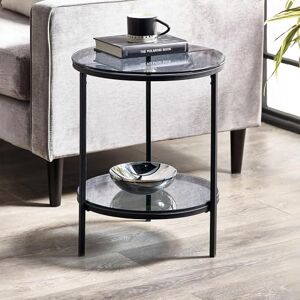 Julian Bowen Lamp Table, Smoked Glass/Black, One Size Julian Bowen Lamp Table, Smoked Glass/Black, One Size
