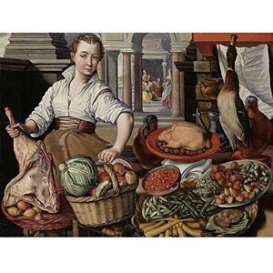 Artery8 Bueckelaer Kitchen Scene With Jesus Martha Mary Premium Wall Art Canvas Print 18X24 Inch Artery8 Bueckelaer Kitchen Scene With Jesus Martha Mary Premium Wall Art Canvas Print 18X24 Inch