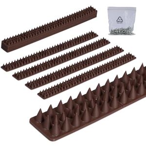 Relaxdays 20x Anti-Bird Spikes, Balcony & Roof, 3-row, Plastic, each Panel HWD: 2 x 49 x 4 cm, Pigeon Repellent, Brown, Steel, 32.5 x 9 x 29.5 cm Relaxdays 20x Anti-Bird Spikes, Balcony & Roof, 3-row, Plastic, each Panel HWD: 2 x 49 x 4 cm, Pigeon Repellent, Brown, Steel, 32.5 x 9 x 29.5 cm